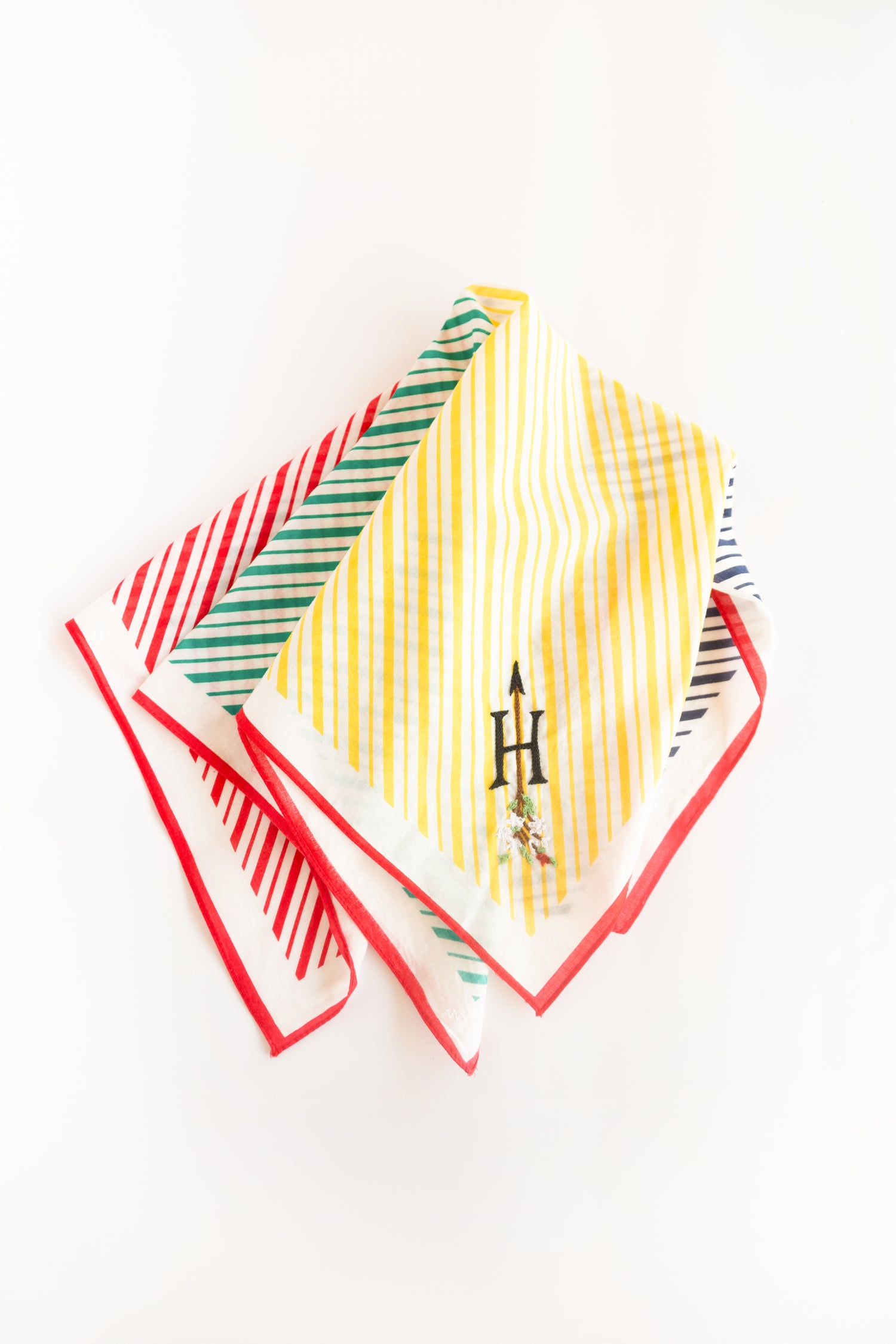 Yellow, Red, Green, and Blue Striped Bandana