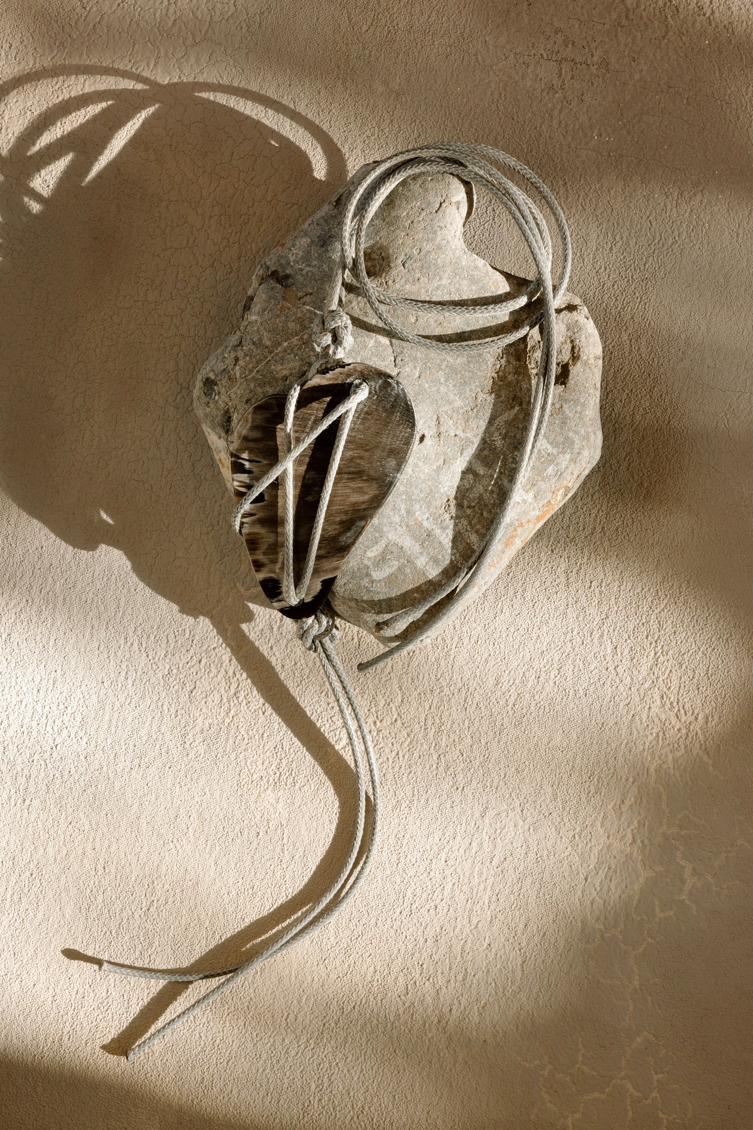 Grey Dappled Horn Pendant Necklace