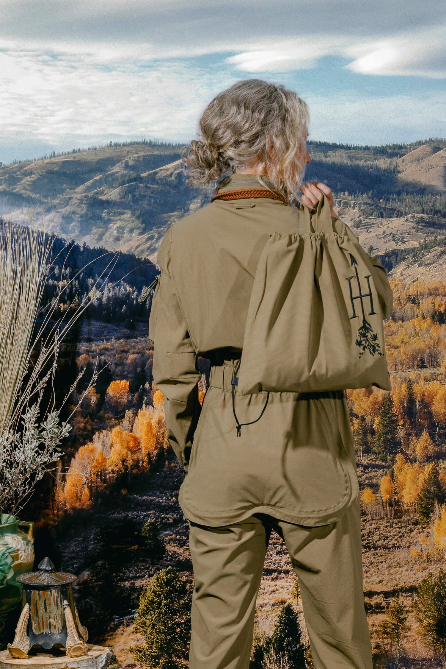 The Huntress Outdoor tackle suit carrying the huntress bag that comes with your order.