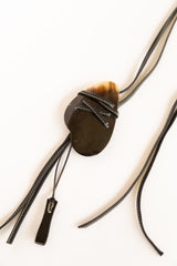 Leather & Horn Pendant Necklace